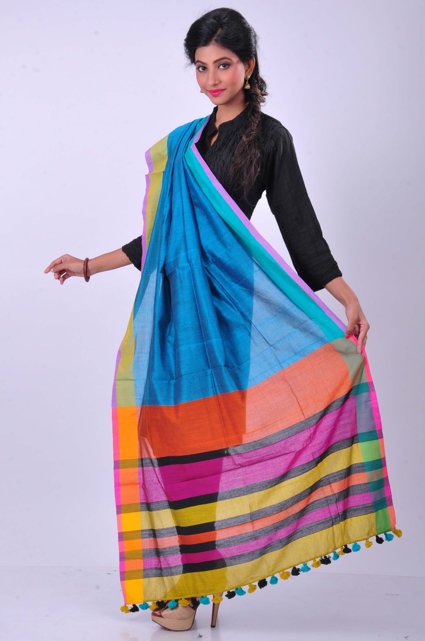 Aquamarine cotton dupatta