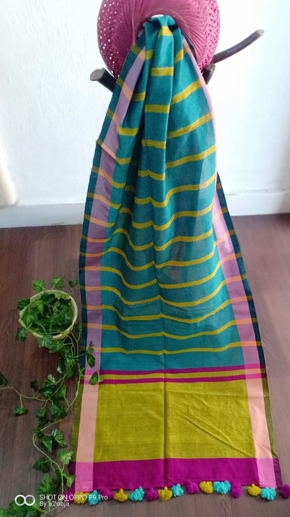 Aquamarine  handwoven stole